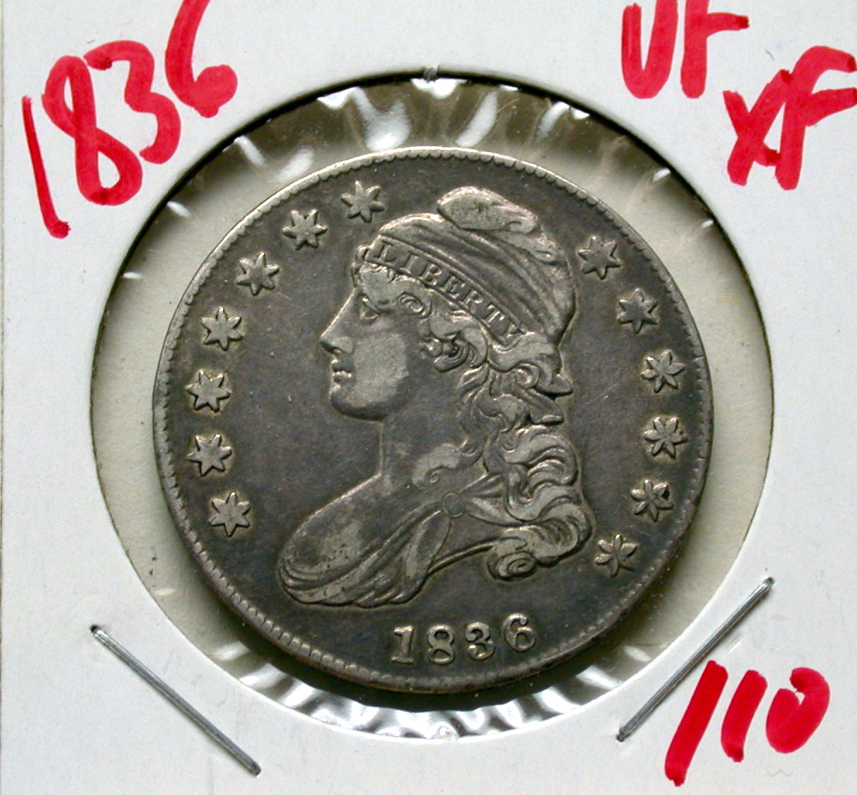 1836 Bust Half in VF/XF - Click Image to Close